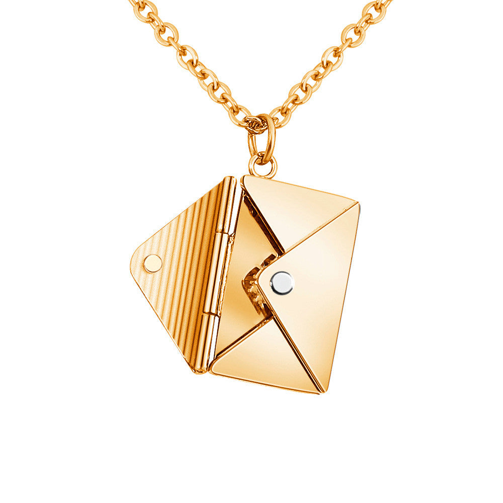 Envelope Love Letter Pendant Necklace for Women