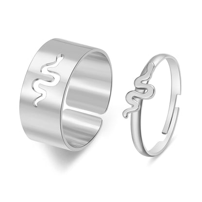 Butterfly 2-Piece Couple Ring Set | Punk INS Style Gold Silver
