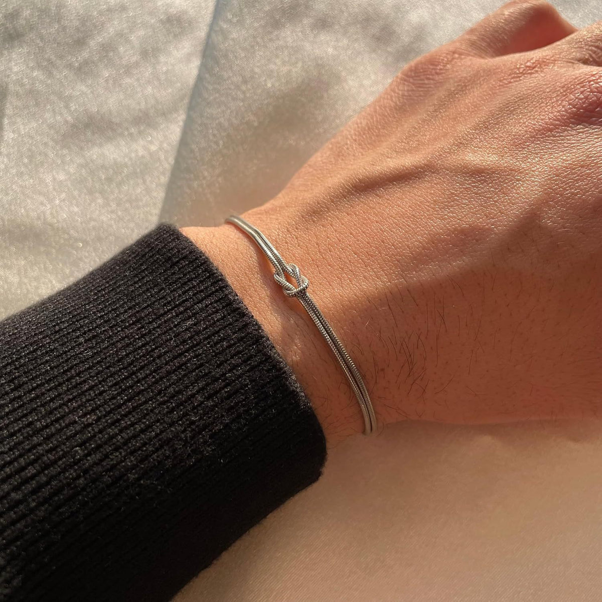Twist Heart Knot Snake Bone Chain Bracelet