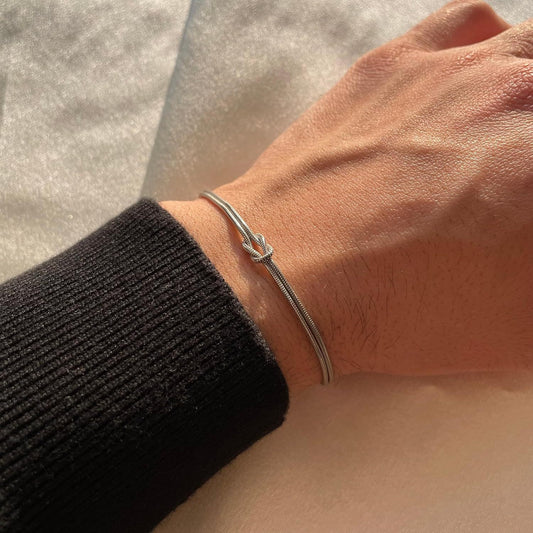 Twist Heart Knot Snake Bone Chain Bracelet