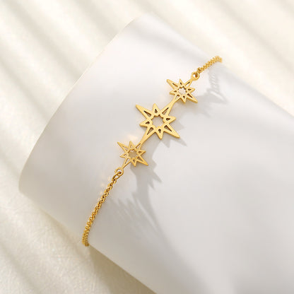 Star Pendant Chain Bracelet in Stainless Steel for Women