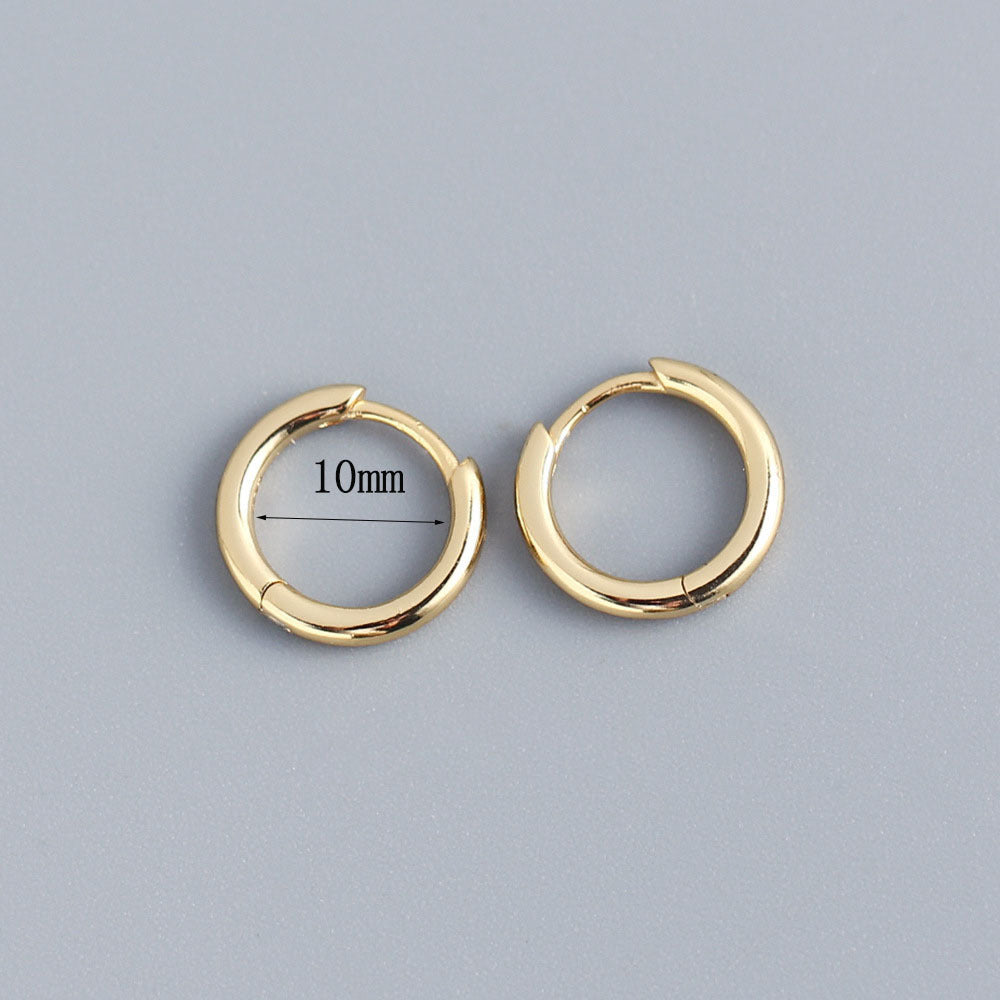 Korean Diamond Embedded Earrings | Copper Gold Silver Versatile