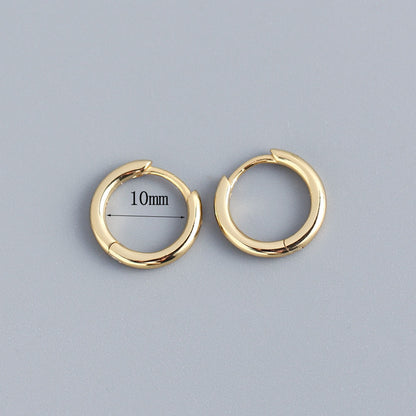 Korean Diamond Embedded Earrings | Copper Gold Silver Versatile