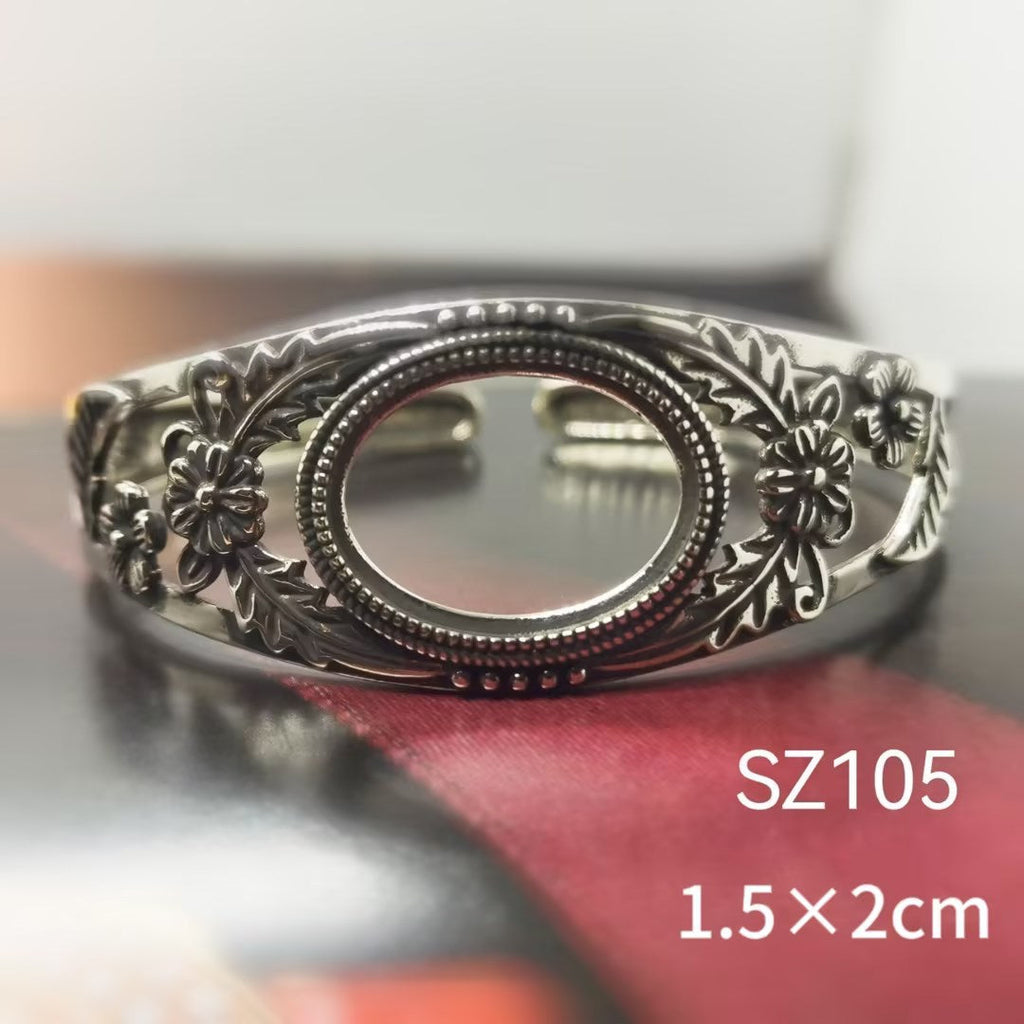 Retro Thai Silver Inlaid Beeswax Bracelet in Copper