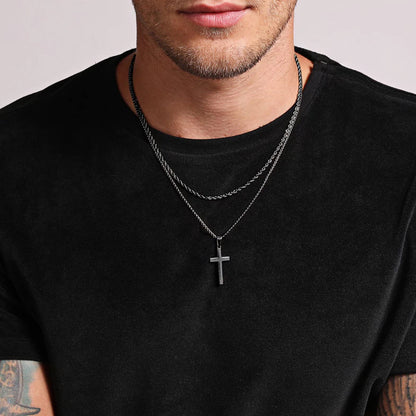 Cross Pendant Necklace in Titanium Steel
