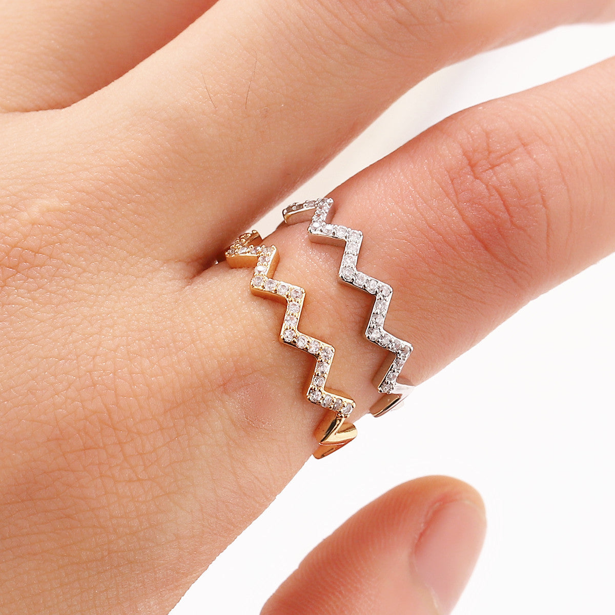 Micro Inlaid Full Diamond Zircon Ring | Copper Adjustable Women's