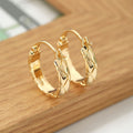 Glossy Diamond Plaid Earrings | Copper European Style Gold Silver