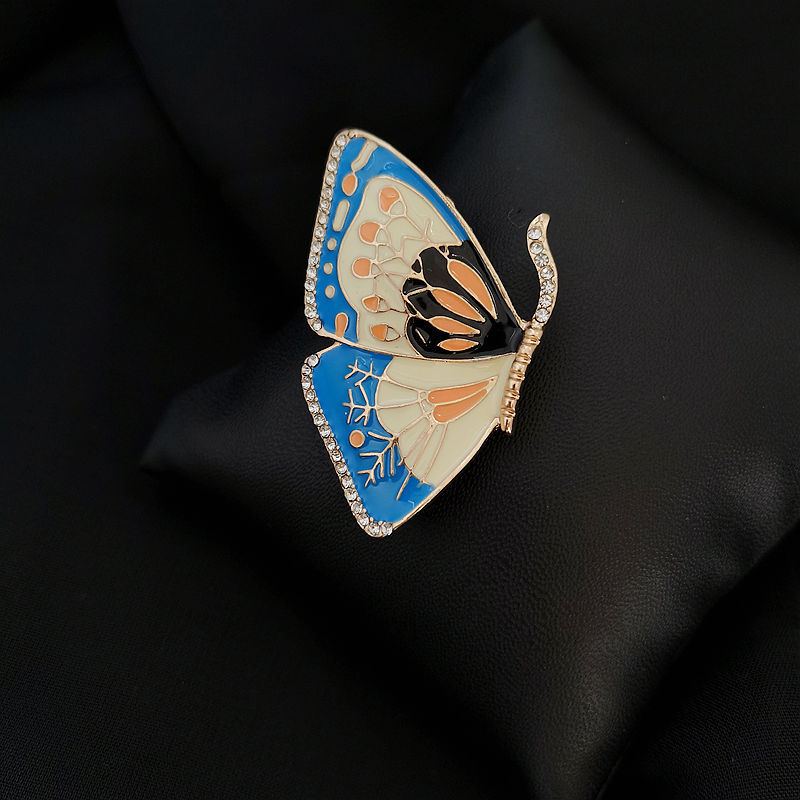 Vintage Butterfly Enamel Brooch | Alloy Drip Glaze Retro 3.5cm