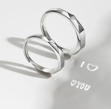 S925 Sterling Silver Hidden Love Pattern Ring | Couple Surprise Ring