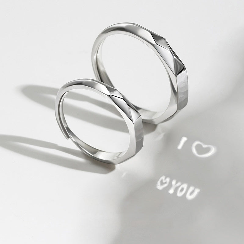 S925 Sterling Silver Hidden Love Pattern Ring | Couple Surprise Ring