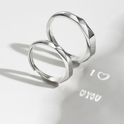 S925 Sterling Silver Hidden Love Pattern Ring | Couple Surprise Ring