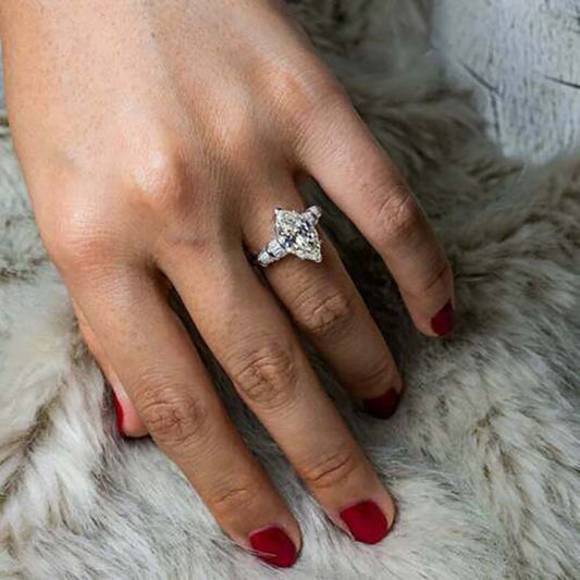 Marquise Zircon Ring for Women | Light Luxury Copper