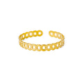 Pleated Pattern Open Bracelet for Women in Stainless Steel