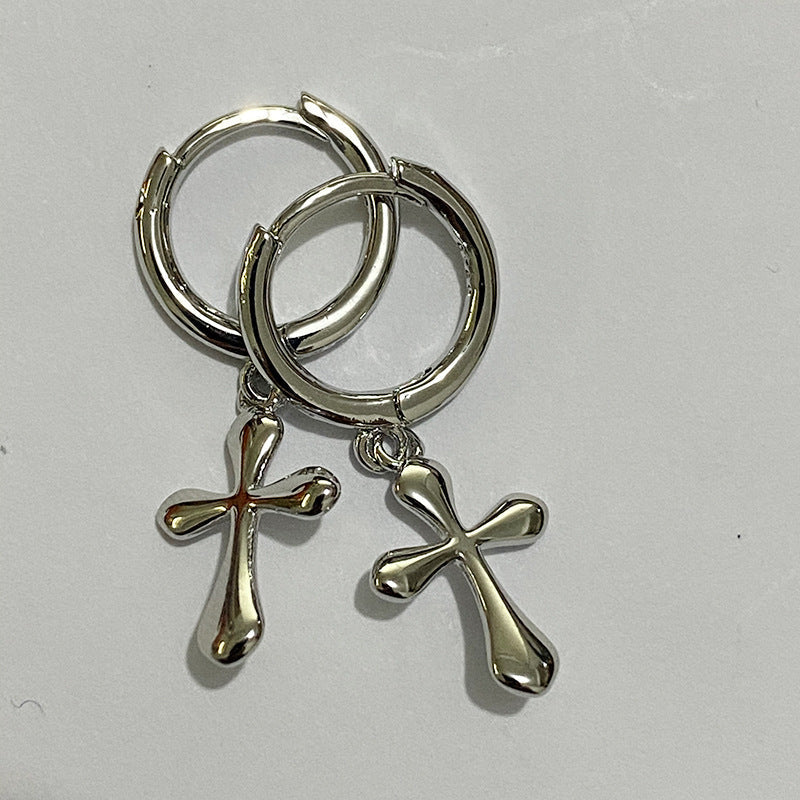 Korean Diamond Embedded Earrings | Copper Gold Silver Versatile