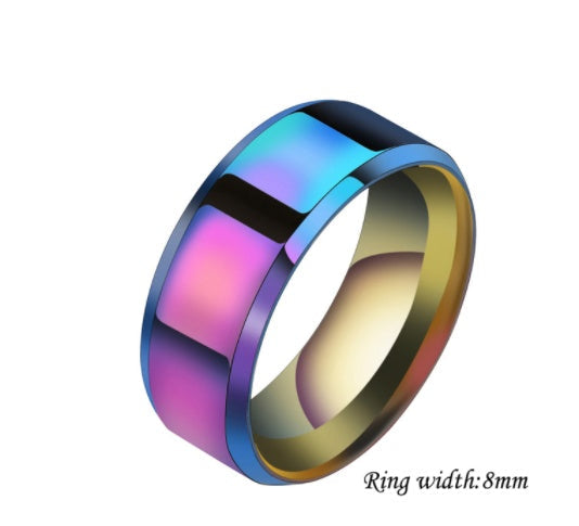 Niche Stainless Steel Couple Ring | Geometric Unisex Multi-Colour
