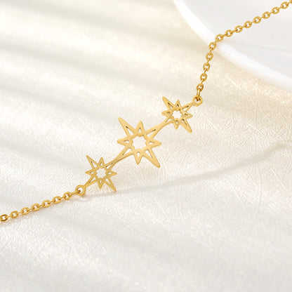 Star Pendant Chain Bracelet in Stainless Steel for Women