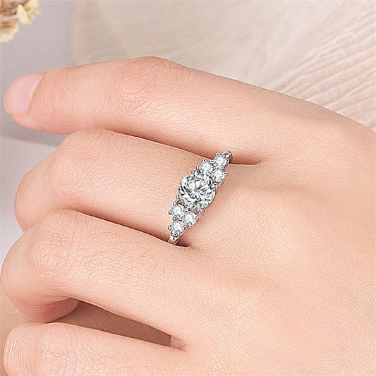 Diamond-Inlaid Ring | Copper White Gold Rose Gold Sizes 6-9
