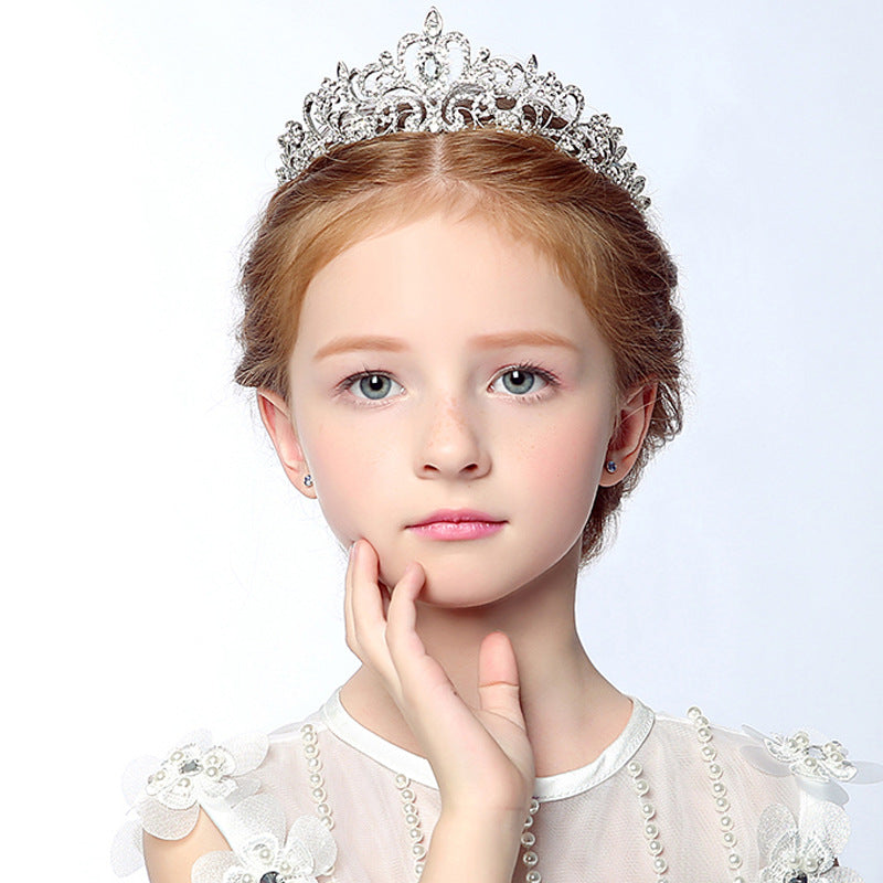 Flower Girl Crown Garland | Crystal Bead Alloy 16cm Adjustable