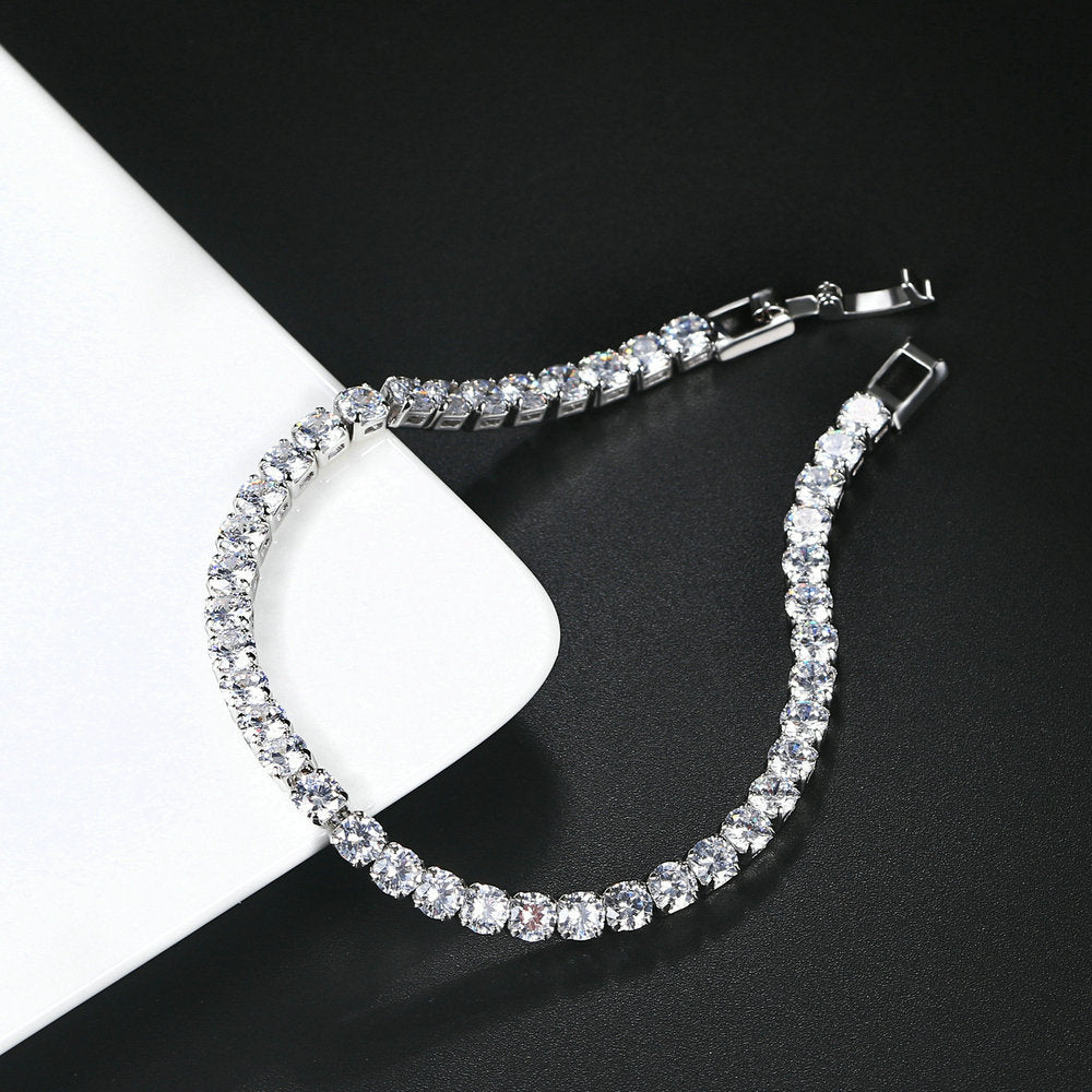 Full Diamond Tennis Bracelet in Gold | Single Row