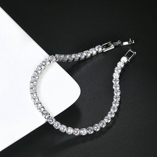 Full Diamond Tennis Bracelet in Gold | Single Row