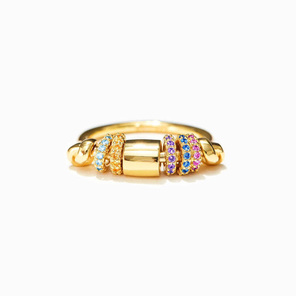 Zircon Spinner Anxiety Ring | Rotatable Copper Ring