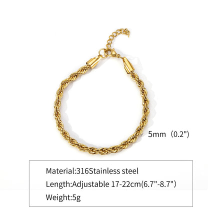 Stainless Steel 18K Cuban Chain Bracelet | Hemp Flower Design