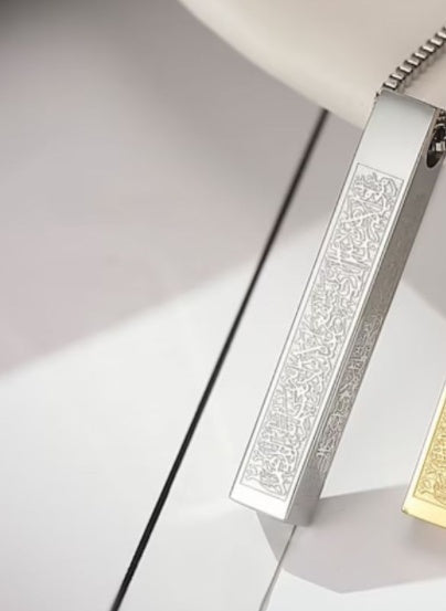 Geometric Bar Pendant Necklace in Titanium Steel for Women