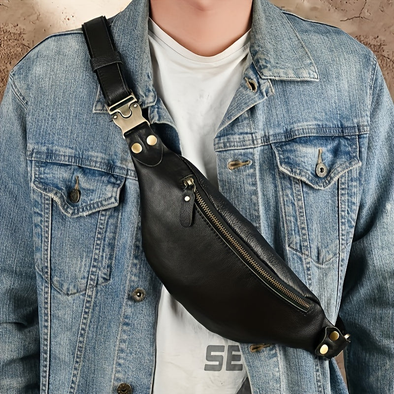 3-in-1 PU Leather Waist, Chest & Crossbody Bag for Men