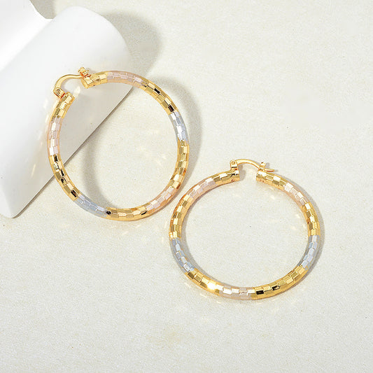 Simple Gold Metal Hoop Earrings | Alloy Personality Unisex