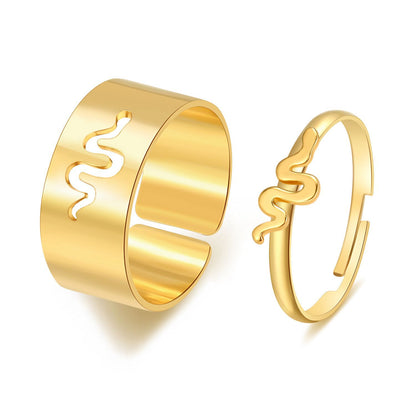 Butterfly 2-Piece Couple Ring Set | Punk INS Style Gold Silver