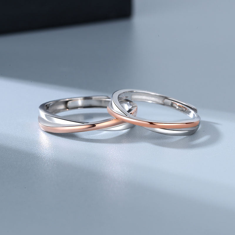 Twin Knot Couple Ring | Copper Adjustable Geometric Pair