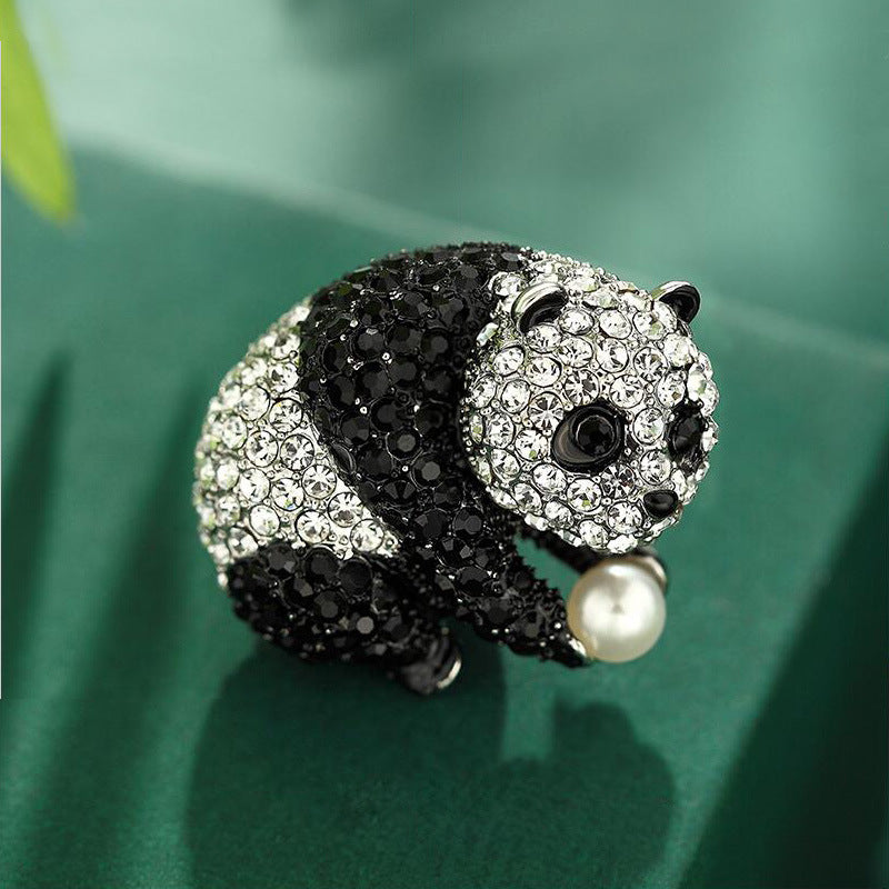 Panda Full Drill Brooch | Alloy Cartoon Unisex Giant Panda