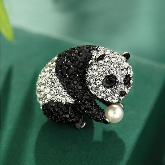 Panda Full Drill Brooch | Alloy Cartoon Unisex Giant Panda