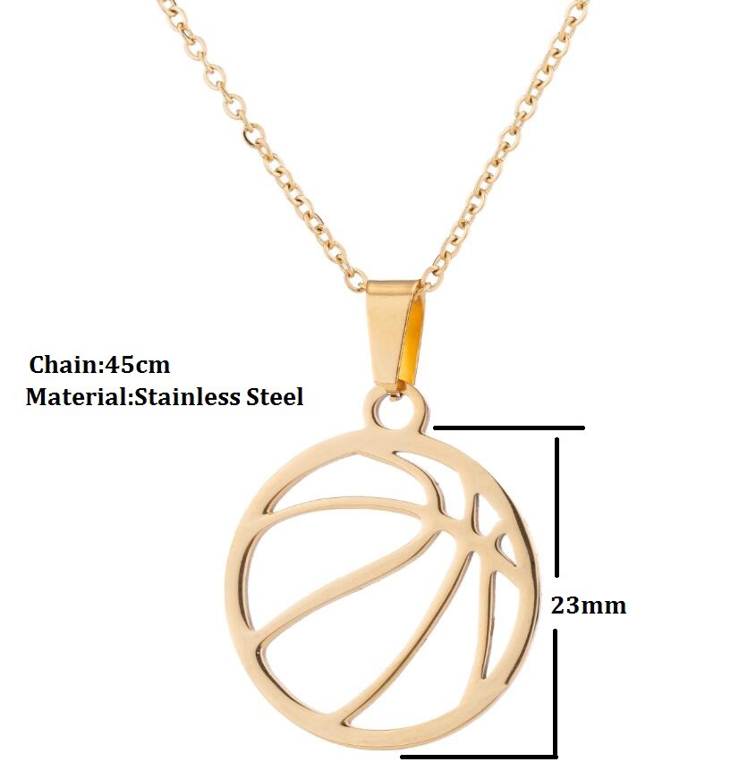 Volleyball Pendant Necklace in Stainless Steel