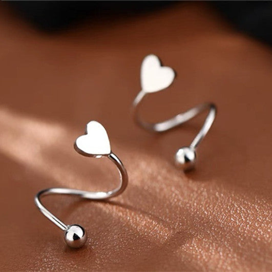 Ear Bone Stud Earrings | Brass Heart Star Round 3 Styles