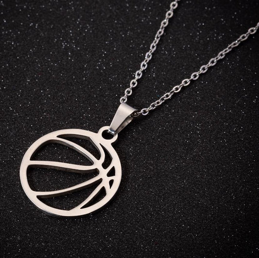Volleyball Pendant Necklace in Stainless Steel
