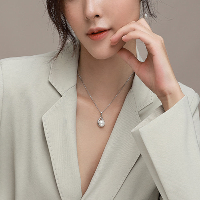 S925 Silver Natural Freshwater Pearl Necklace | Sweater Chain