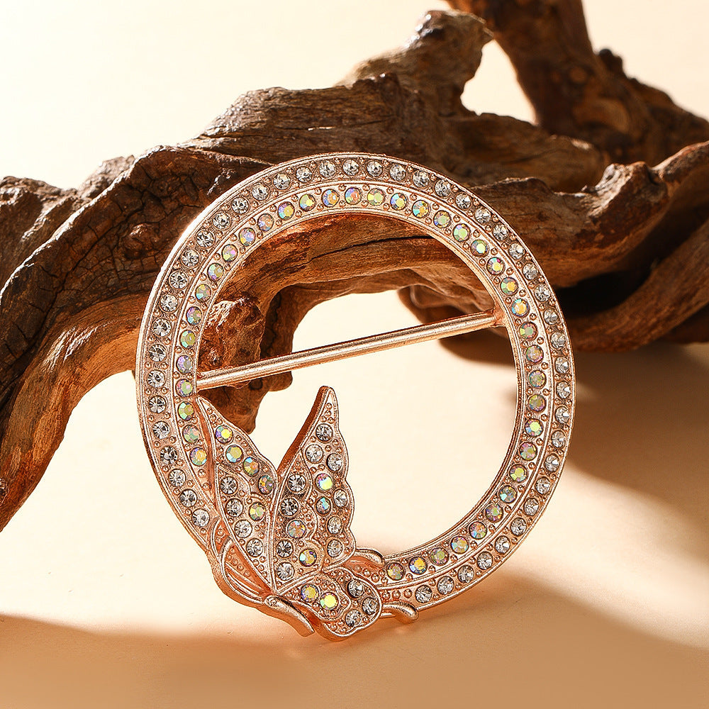 Butterfly Waist Clip Brooch | Alloy Diamond Korean Unisex