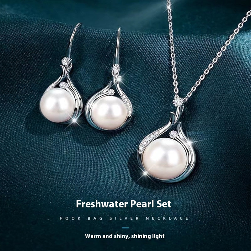 S925 Silver Natural Freshwater Pearl Necklace | Sweater Chain