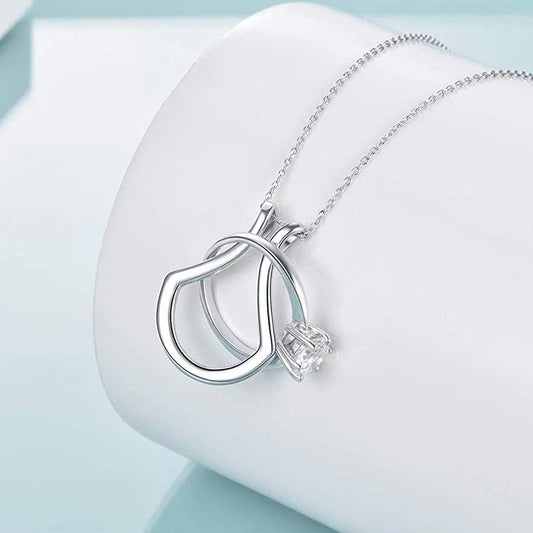 U-Shape Ring Holder Pendant Necklace for Women