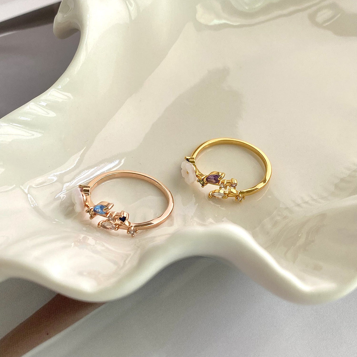 Bells of Ireland Flower Ring | Korean Style Copper