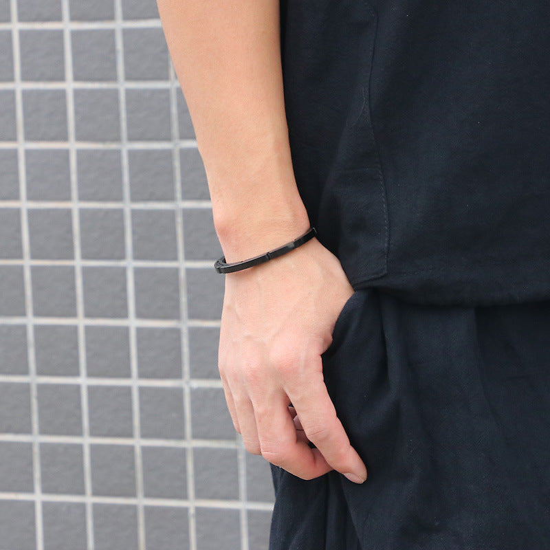 Men's Stainless Steel Geometric Bracelet | Korean Style
