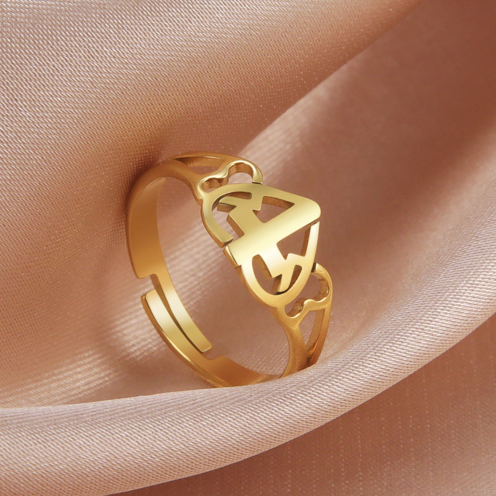 Love Cross Ring | Stainless Steel Small Geometric Women's