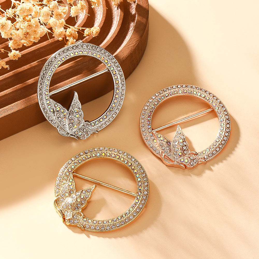 Butterfly Waist Clip Brooch | Alloy Diamond Korean Unisex