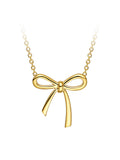 Gold Bow Pendant Collarbone Necklace for Women