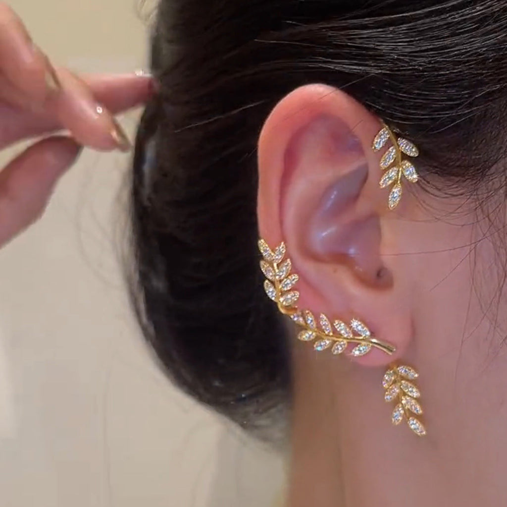 Willow Zircon Tree Earrings | Detachable Micro-Inlaid Before and After