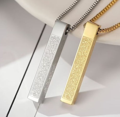 Geometric Bar Pendant Necklace in Titanium Steel for Women