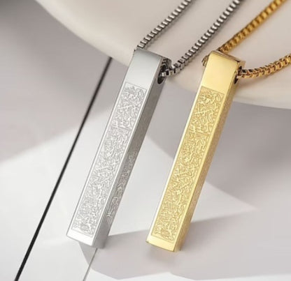 Geometric Bar Pendant Necklace in Titanium Steel for Women