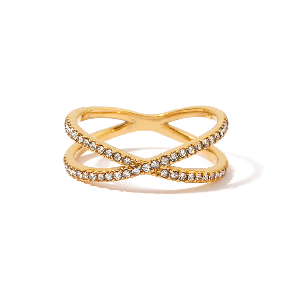 Nia Gold Cross Ring | Stainless Steel Women's INS Style
