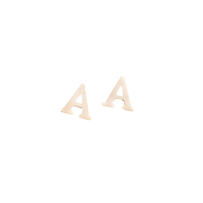 Stainless Steel Letter Stud Earrings | Electroplated Individually Packed